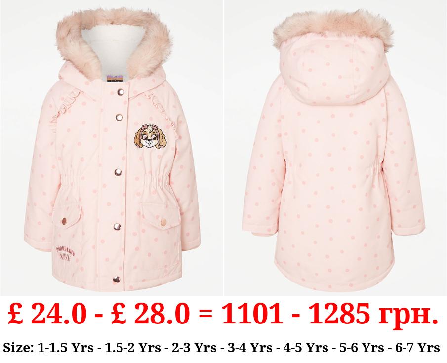 PAW Patrol Pink Spot Faux Fur Trim Parka Coat
