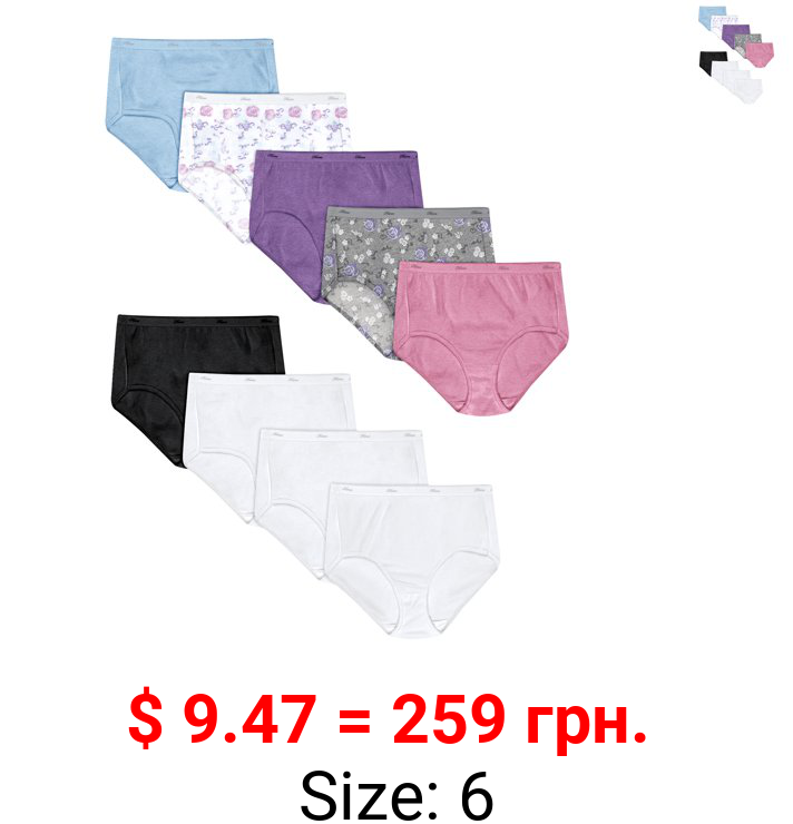 Hanes Women's Super Value Bonus Cool Comfort Cotton Brief Underwear, 6+3 Bonus Pack