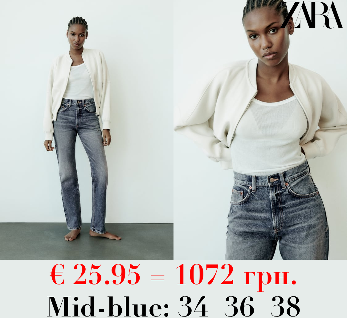 HIGH-RISE STRAIGHT-FIT TRF JEANS