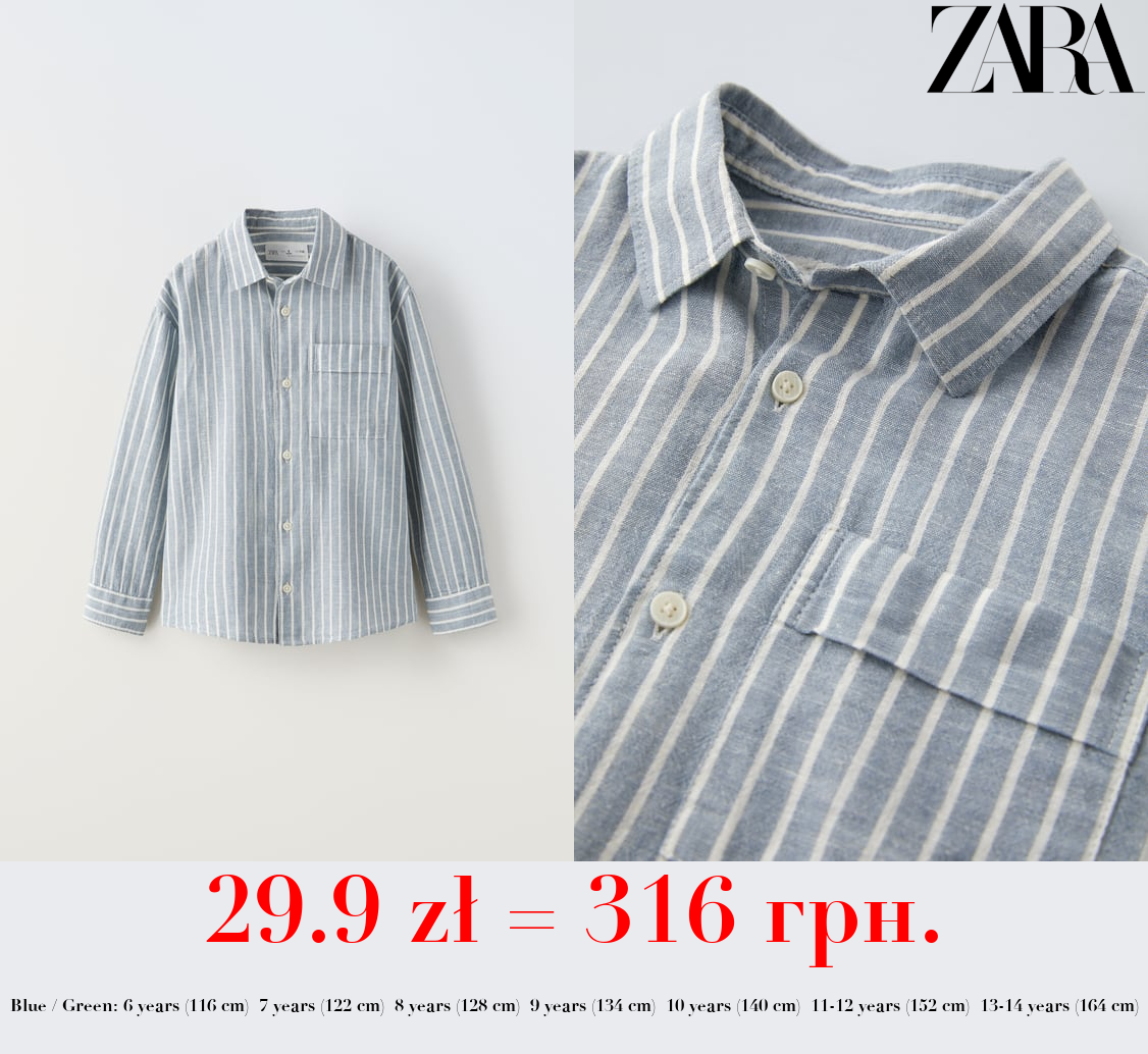 STRIPED LINEN BLEND SHIRT