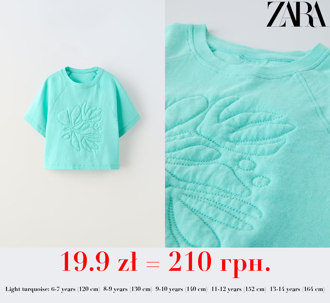 T-SHIRT WITH RAISED EMBROIDERY