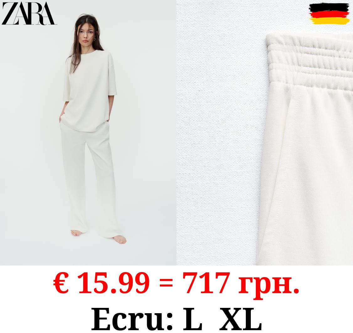 WASHED INTERLOCK TROUSERS