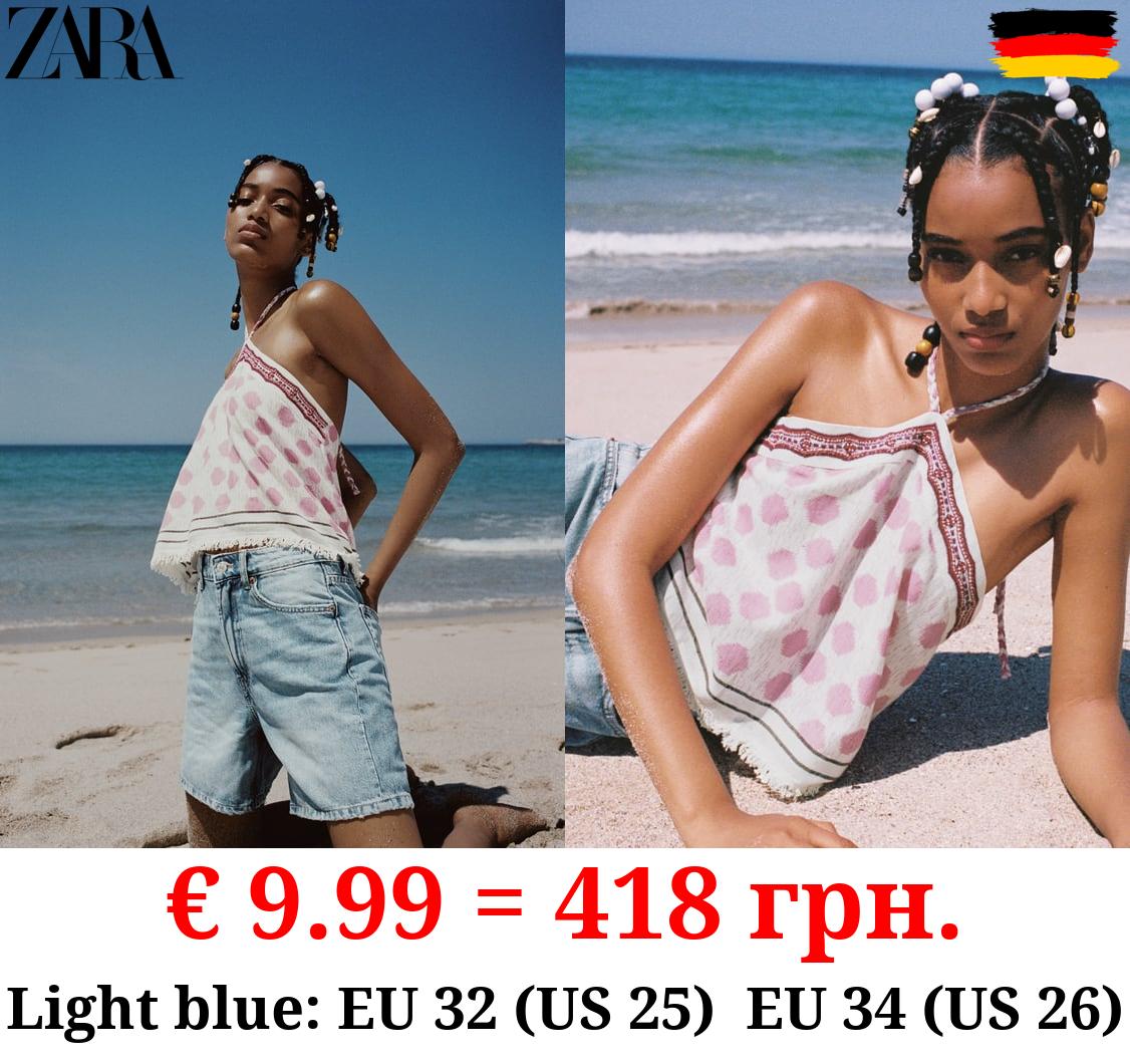 TRF REGULAR FIT MID-RISE BERMUDA SHORTS