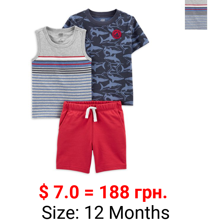 Child of Mine by Carter's Baby Boy & Toddler Boy Patriotic T-Shirt, Tank Top, & Shorts Outfit Set, 3-Piece, 12M-5T