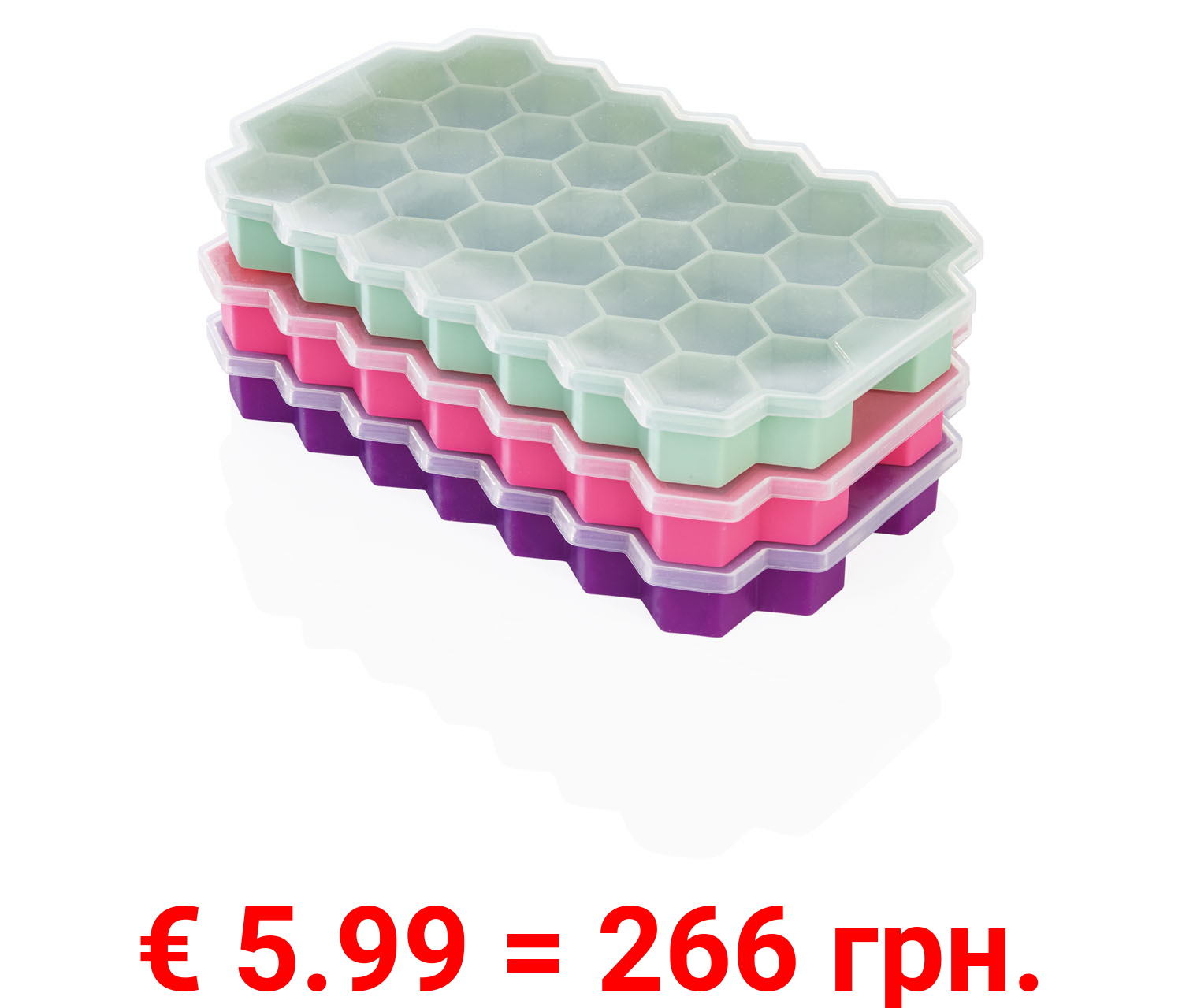 ERNESTO® Eiswürfelformer in Wabenform, mit Deckel