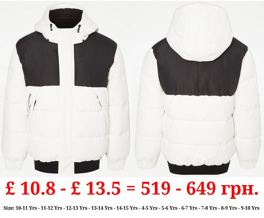 White Padded Hooded Coat