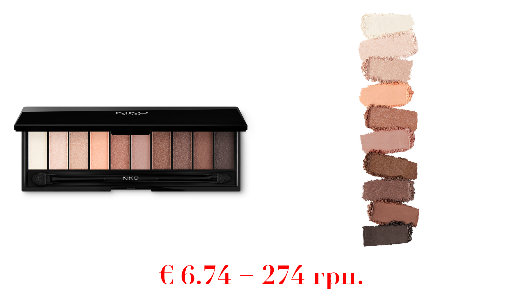 smart eyeshadow palettePalette mit 10 Lidschatten in unterschiedlichen Finishes. Inklusive Doppel-Applikator