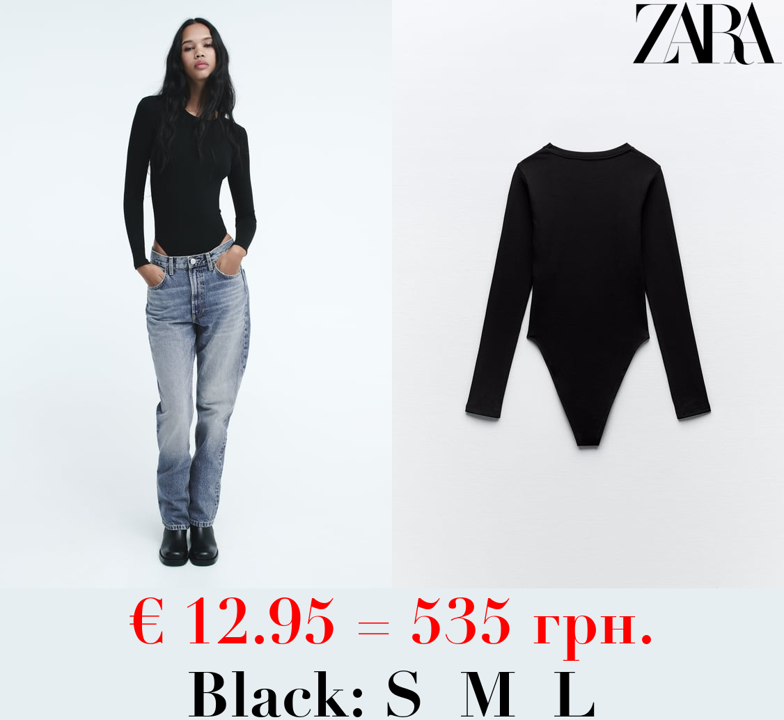 MODAL BODYSUIT WITH LONG SLEEVES