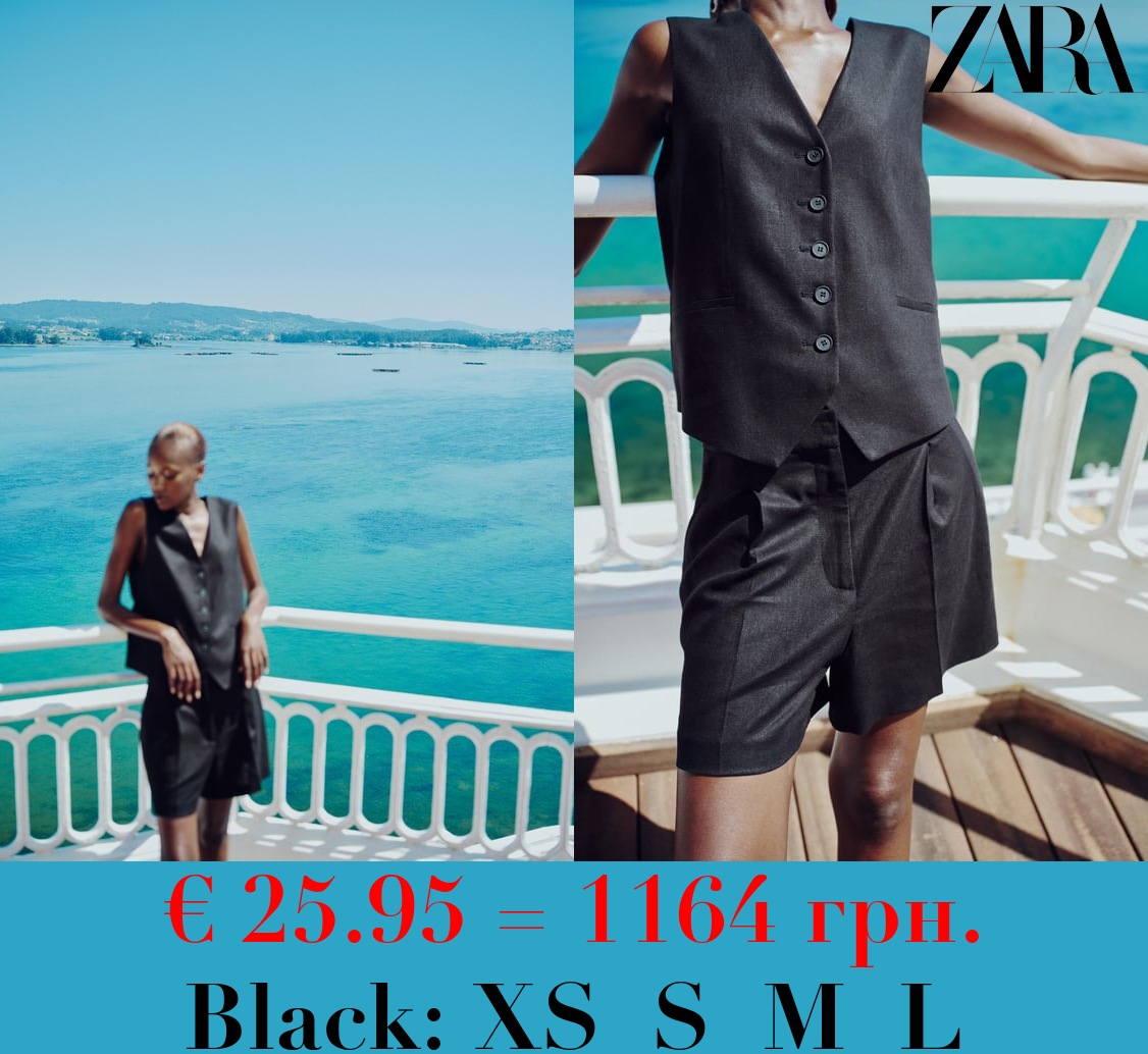 TAILORED LINEN BLEND WAISTCOAT