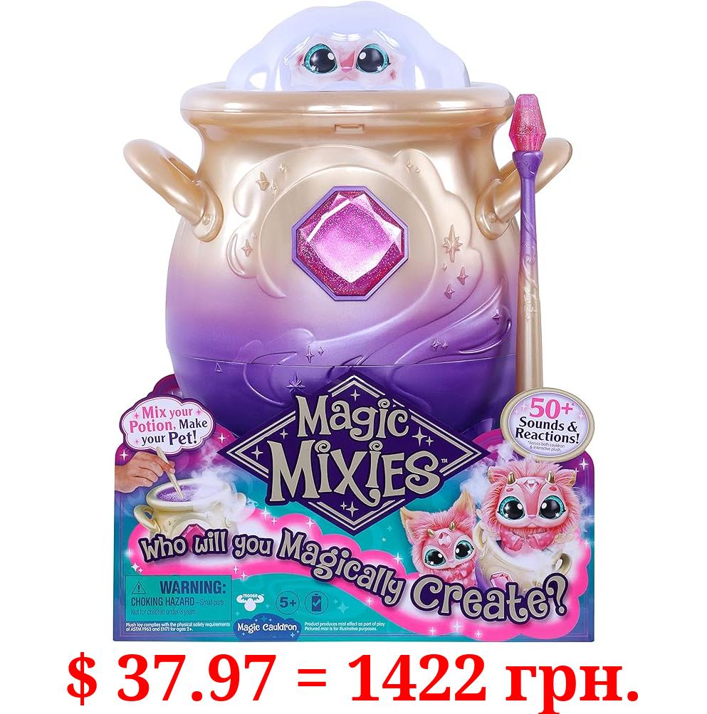 Magic Mixies Magical Misting Cauldron with Interactive 8 inch Pink Plush Toy and 50+ Sounds and Reactions