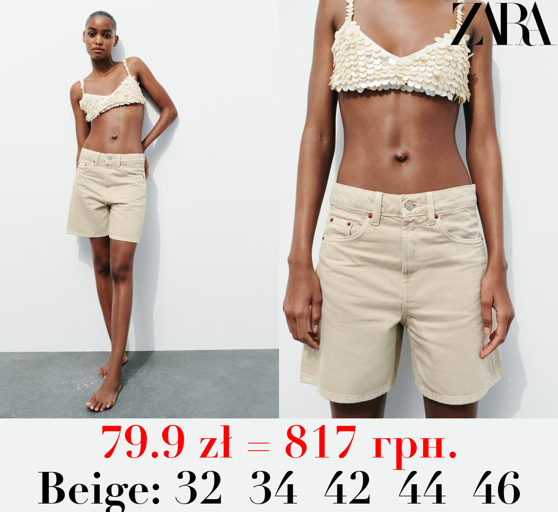 TRF MID-RISE DENIM BERMUDA SHORTS