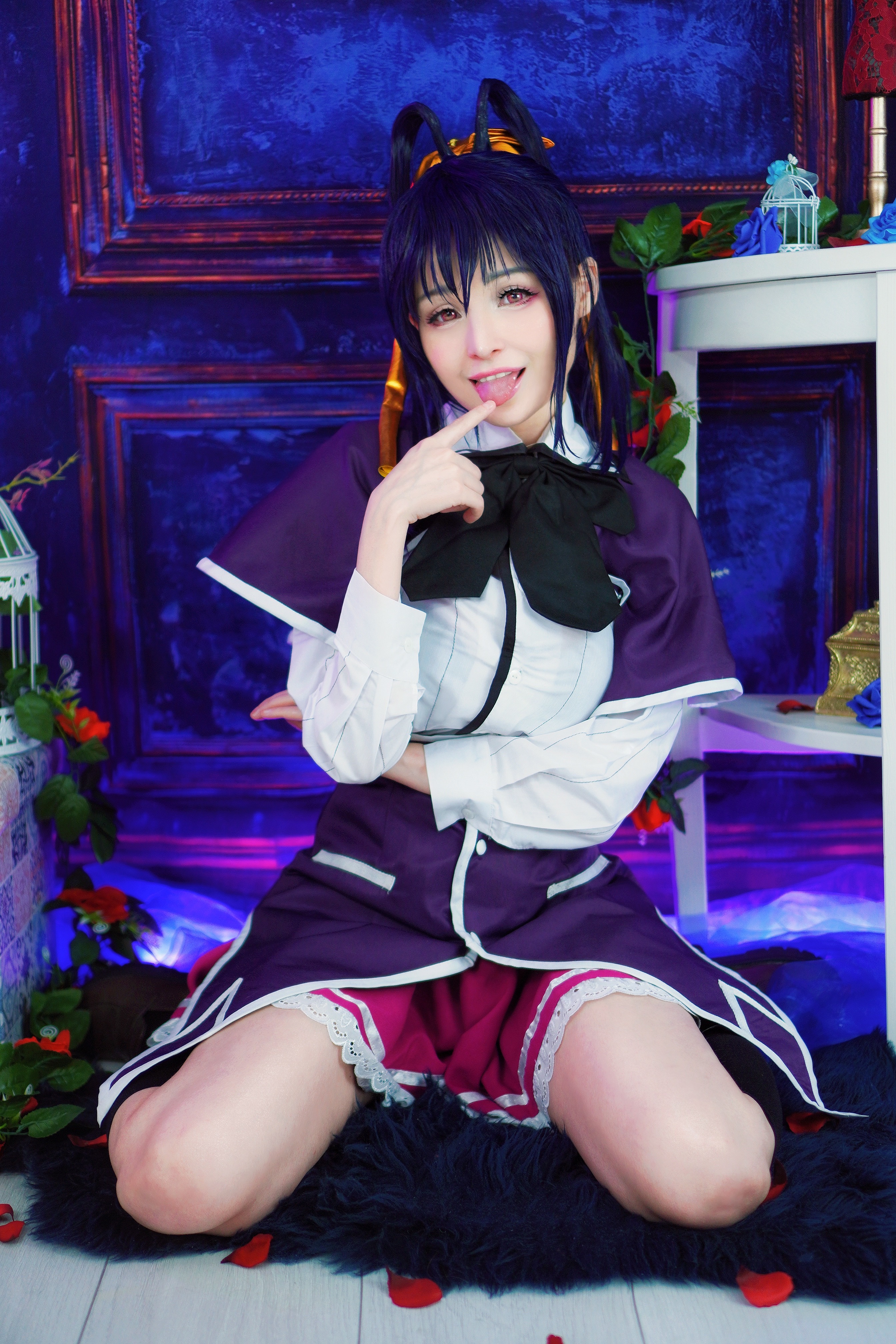 Hidori Rose - Akeno Himejima black devil bikini uniform cosplay 13