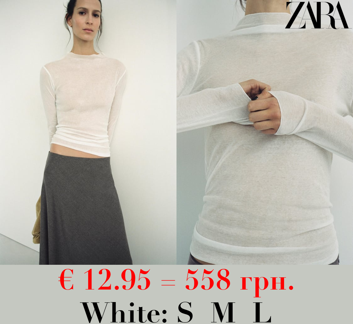 SEMI-SHEER CREPE COTTON TOP