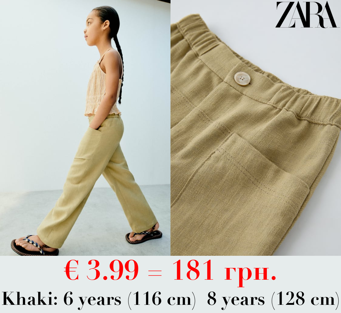 RAMIE BLEND TROUSERS WITH POCKETS