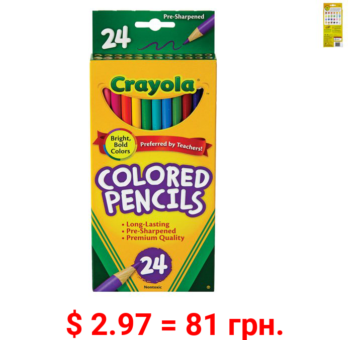 Crayola Colored Pencil Set, 24-Colors