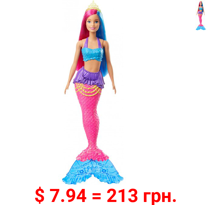 Barbie Dreamtopia Mermaid Doll, 12-Inch, Pink And Blue Hair