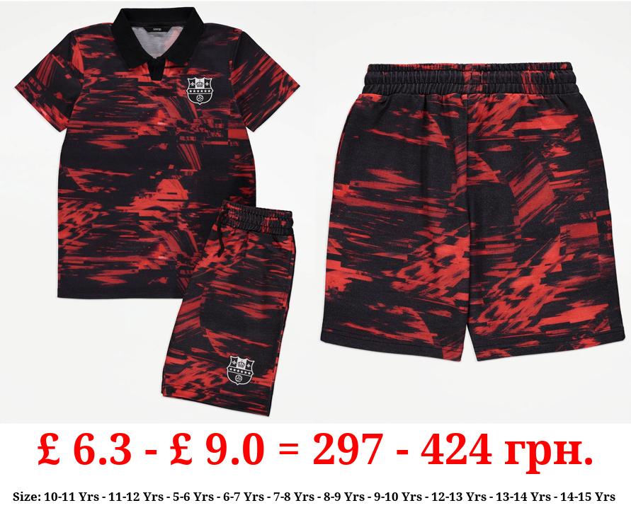 Football Polo Top and Shorts Outfit