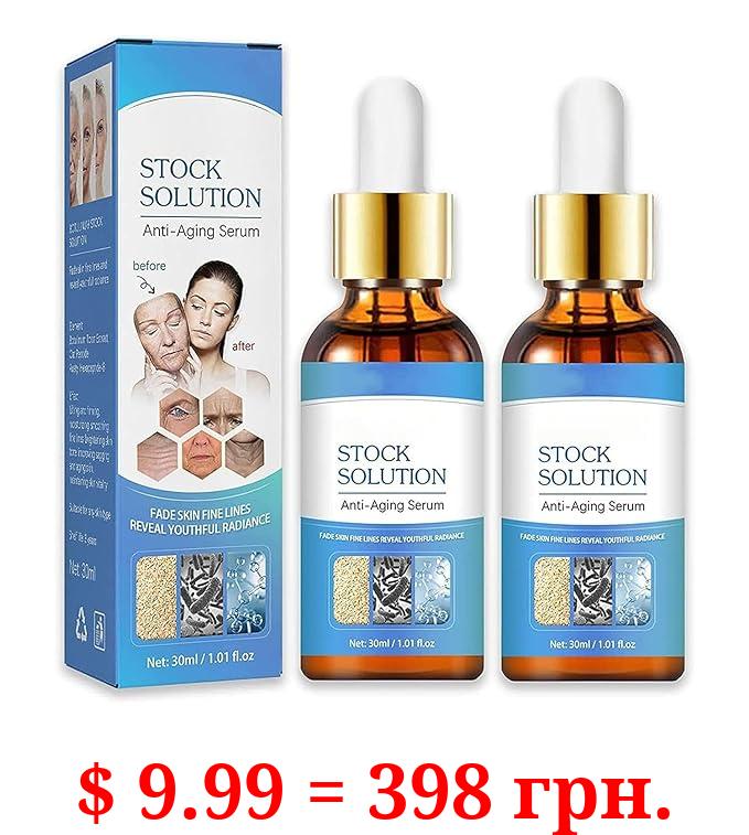 2 Pcs Botox Stock Solution Facial Serum,Botox Stock Solution Anti-aging Serum,Reduce Fine Lines, Wrinkles, Boost Skin Collagen, Hydrate & Plump