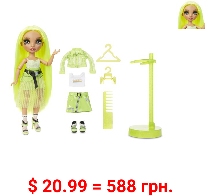 Rainbow High Karma Nichols – Neon Green Fashion Doll with 2 Complete Mix & Match Outfits and Accessories, Toys for Kids 6-12 Years Old