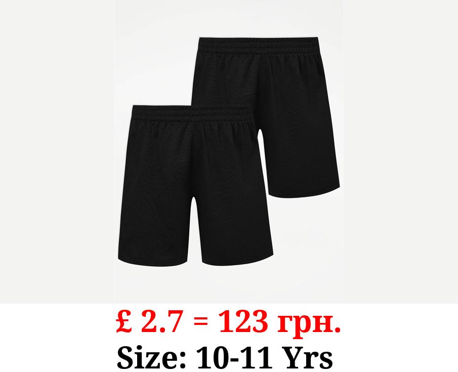 Black School Football Shorts 2 Pack