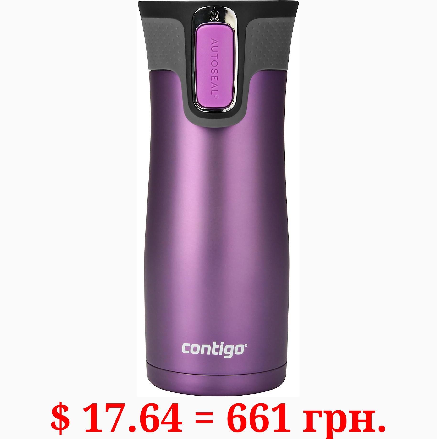 Contigo West Loop Stainless Steel Vacuum-Insulated Travel Mug with Spill-Proof Lid, Keeps Drinks Hot up to 5 Hours and Cold up to 12 Hours, 16oz Bright Lavender