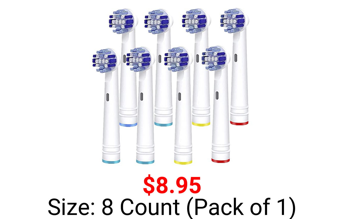Replacement Toothbrush Heads Compatible With Oral B Braun, 8 Pack Professional Electric Toothbrush Heads Brush Heads Refill for Oral-B 7000/Pro 1000/9600/ 500/3000/8000