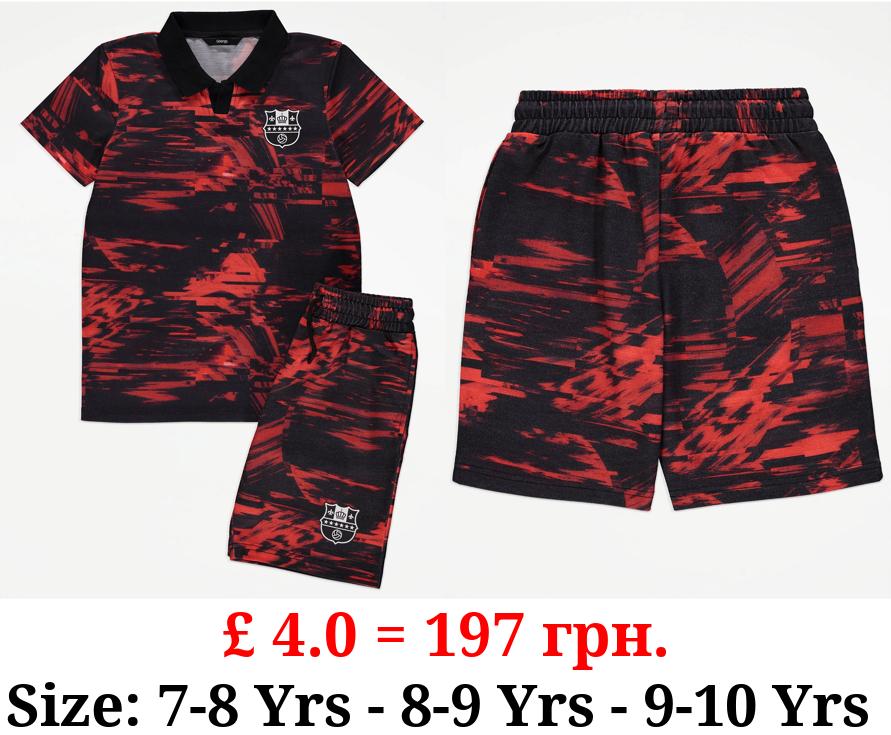Football Polo Top and Shorts Outfit