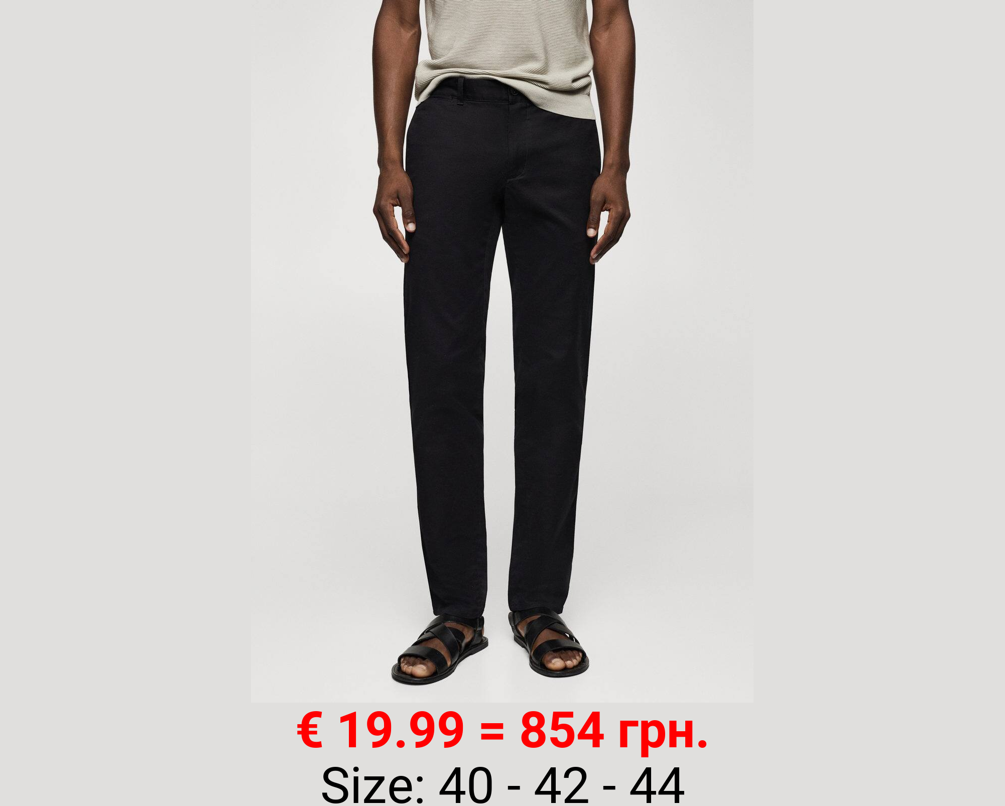 Pantalón chino slim fit sarga