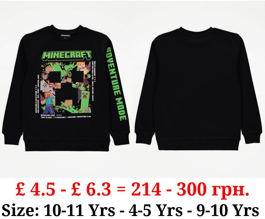 Minecraft Black Graphic Sweatshirt
