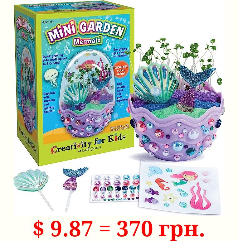 Creativity for Kids Mini Garden: Mermaid Terrarium Kit - Mermaid Gifts for Girls, Crafts for Kids and Mermaid Toys Ages 6-8+, Stocking Stuffers for Kids