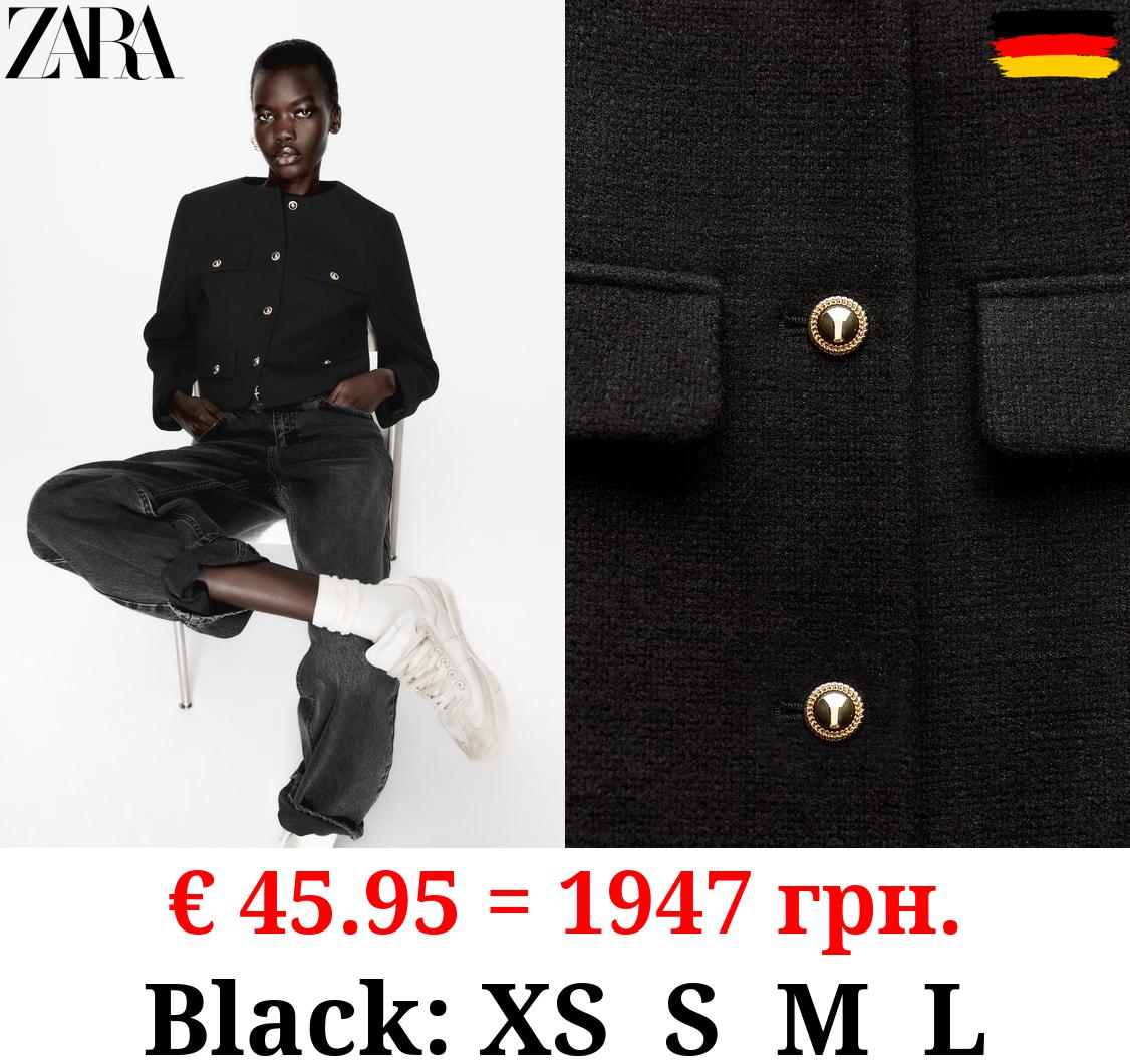 CROPPED JACKET WITH FLAPS