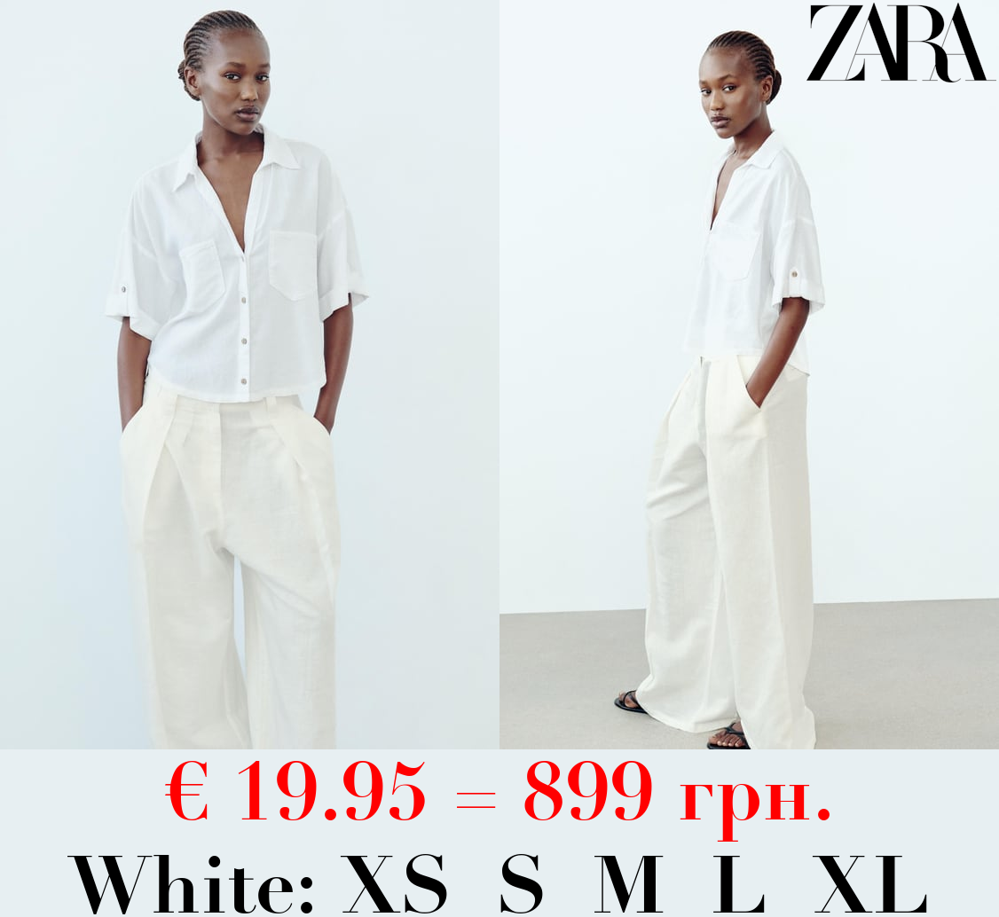 LINEN BLEND SHORT SLEEVE SHIRT