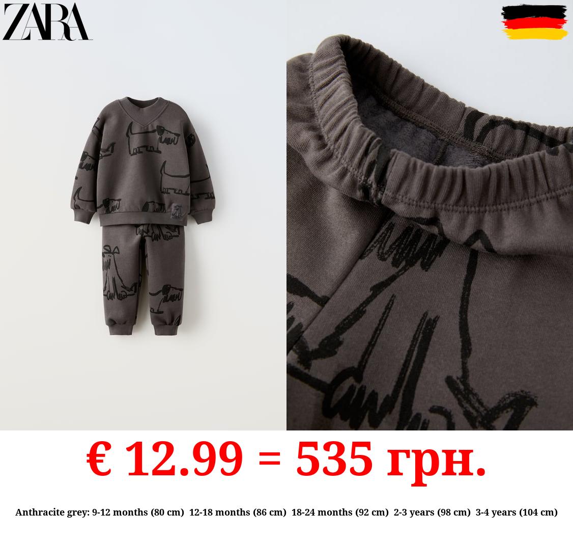 PLUSH DOG SWEATSHIRT AND TROUSERS CO-ORD