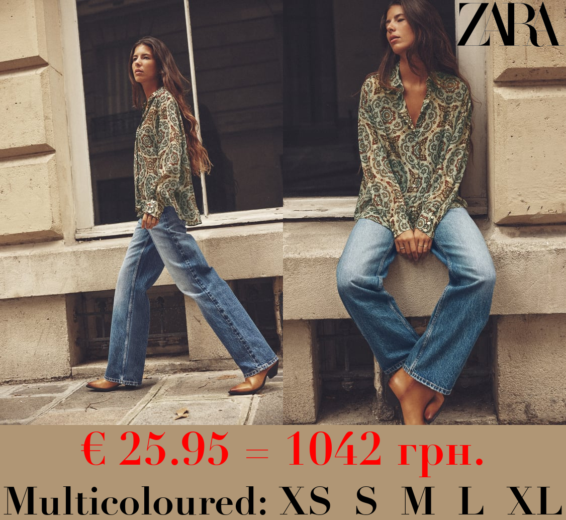 PRINTED SHIRT WITH METALLIC THREAD