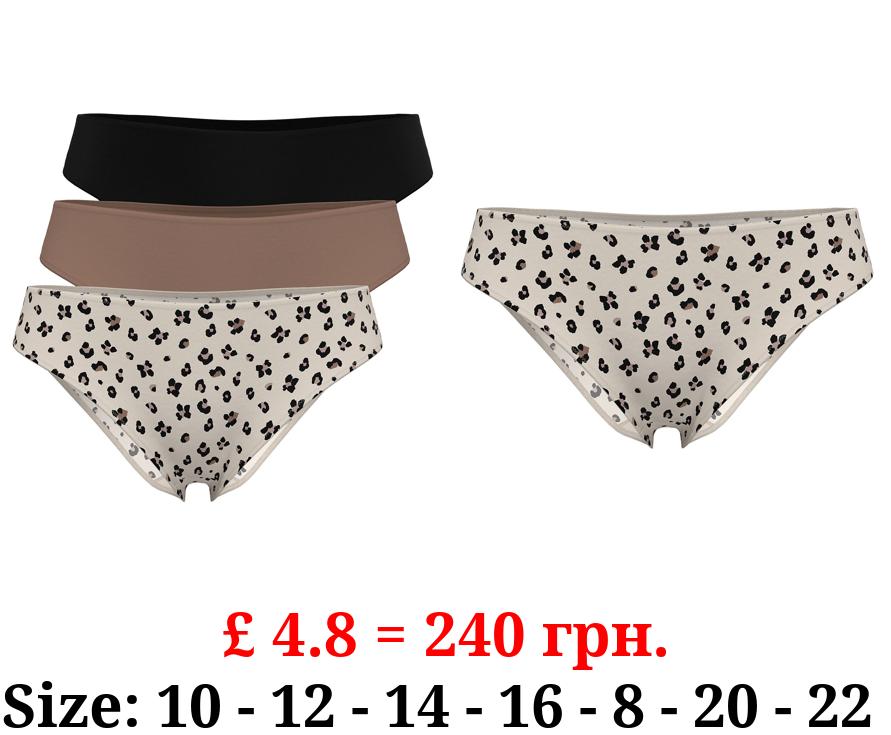 Animal Print High Leg Briefs 3 Pack