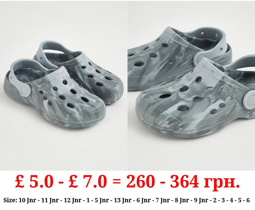 Grey Tie Dye Clogs