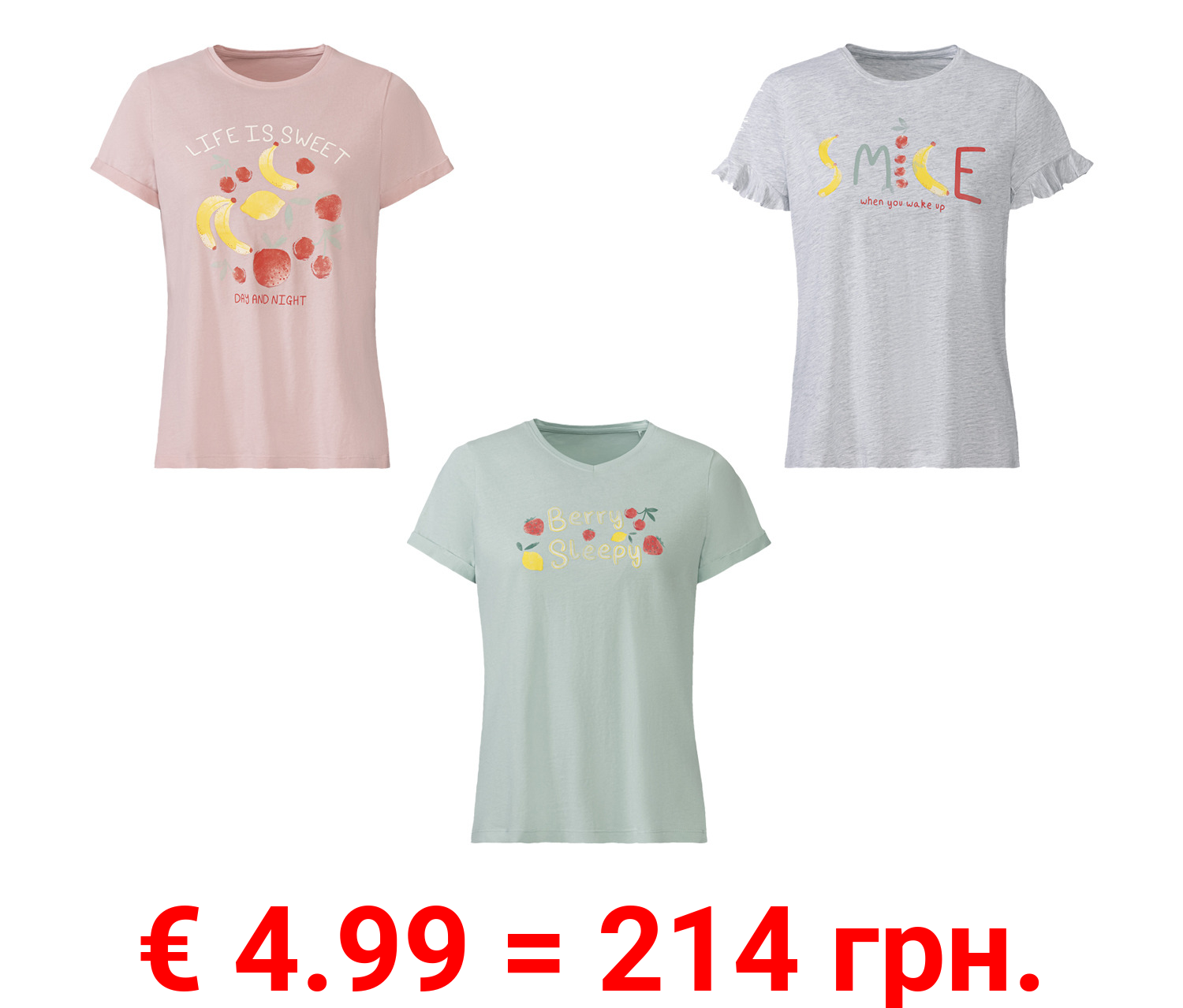 esmara® Damen Schlafshirt, Mix & Match