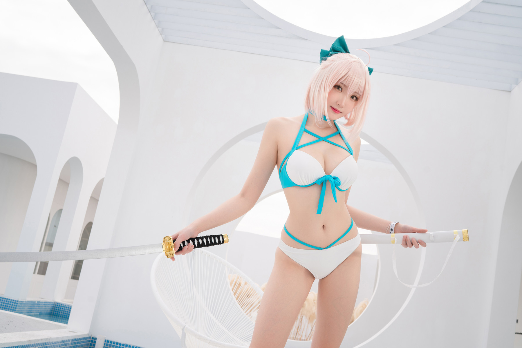 Cosplay 瓜希酱 总司水着满破 3