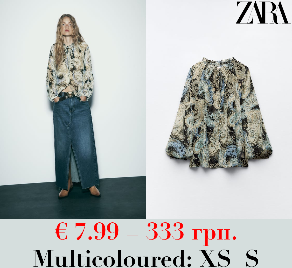 PAISLEY PRINT BLOUSE