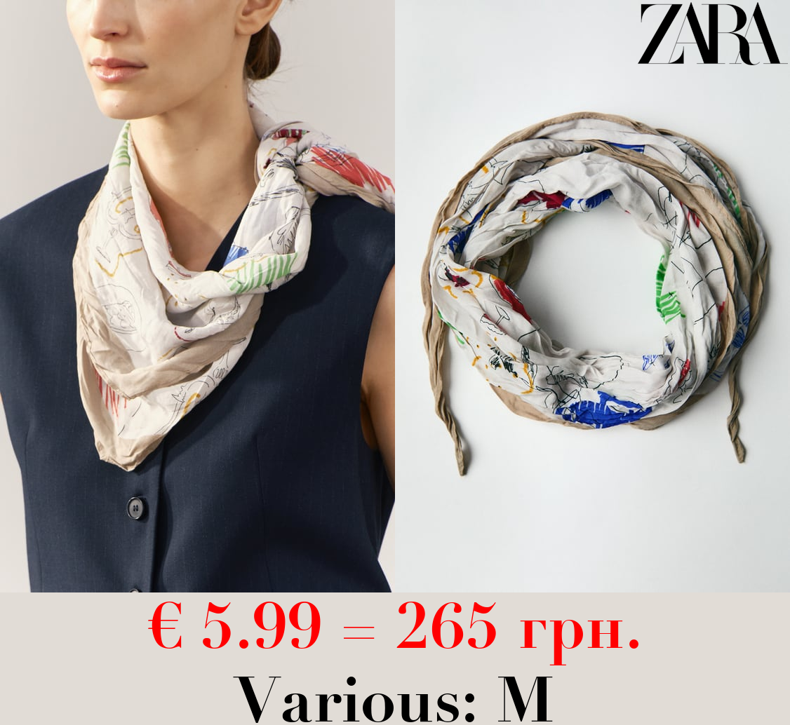 PRINTED CREASED-EFFECT BANDANA