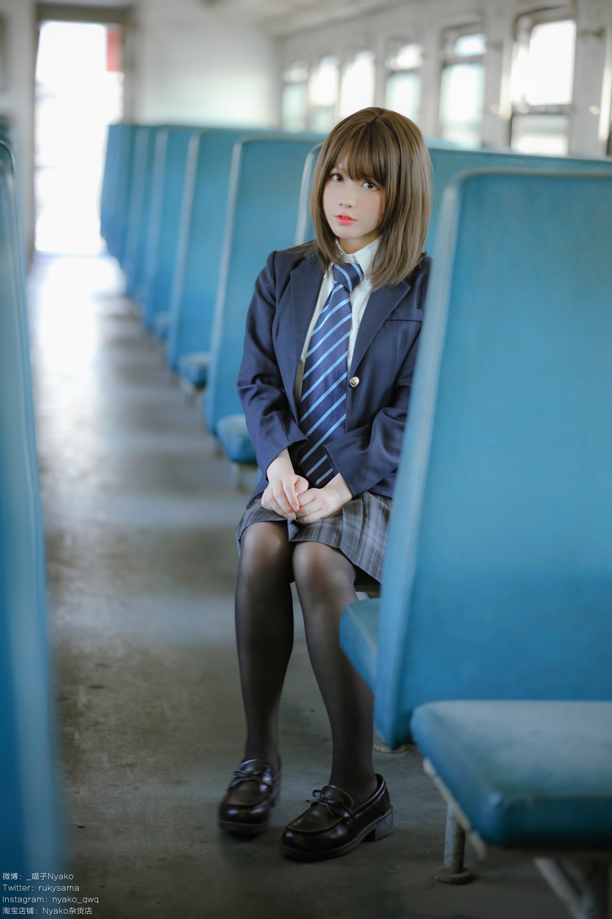 Cosplay Nyako喵子 火车JK制服 1