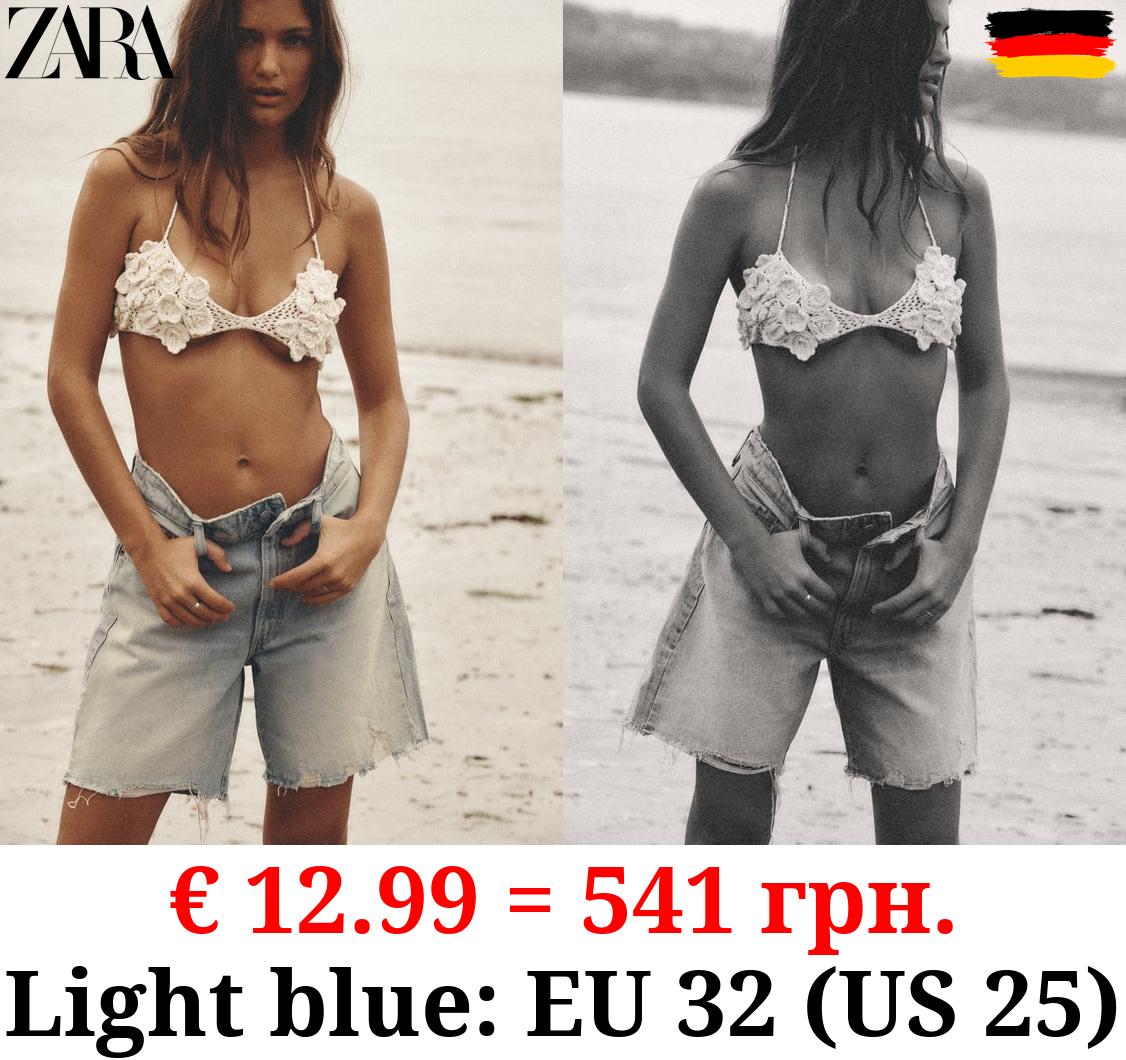 LOOSE FIT DENIM TRF BERMUDA SHORTS