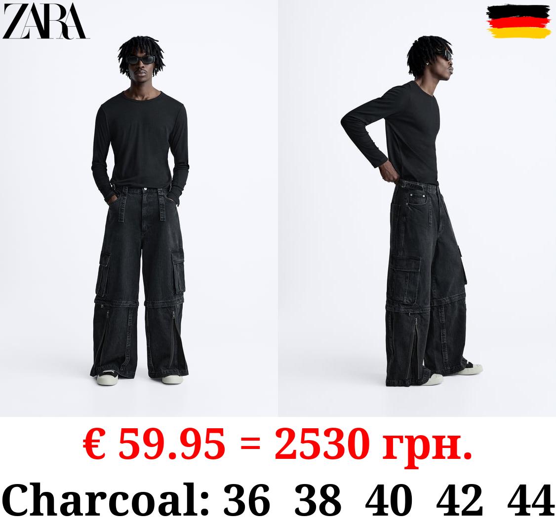 DETACHABLE CARGO JEANS