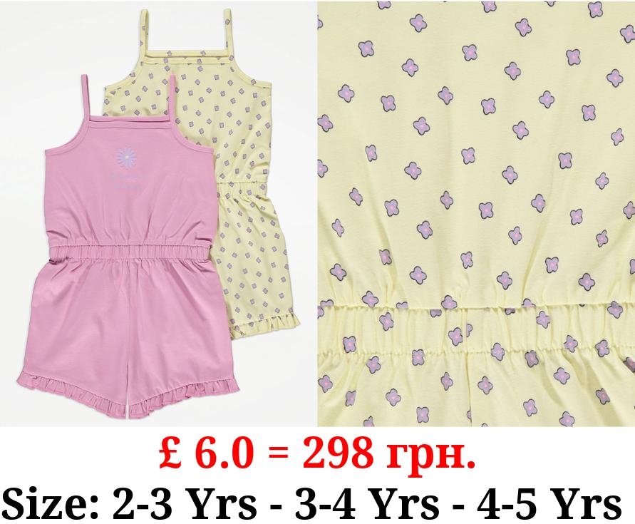 Floral Frill Hem Playsuits 2 Pack