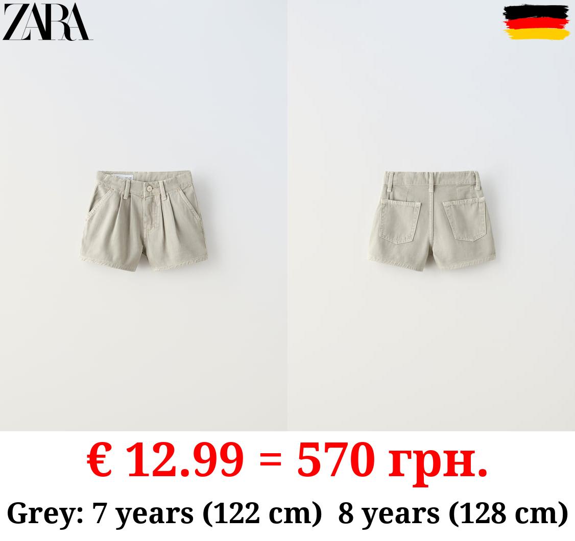 DENIM BERMUDA SHORTS WITH DARTS