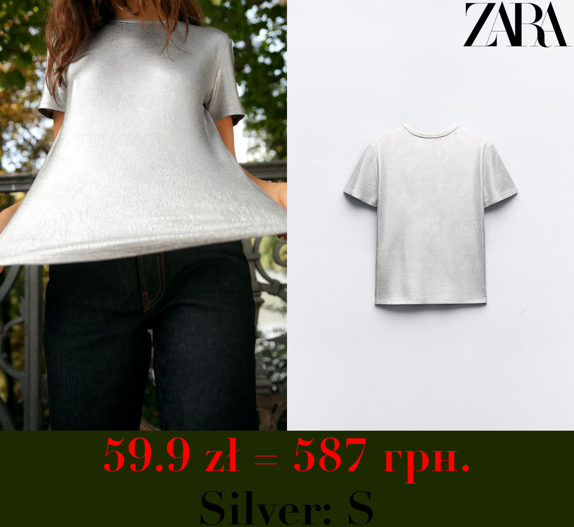 RIBBED METALLIC T-SHIRT