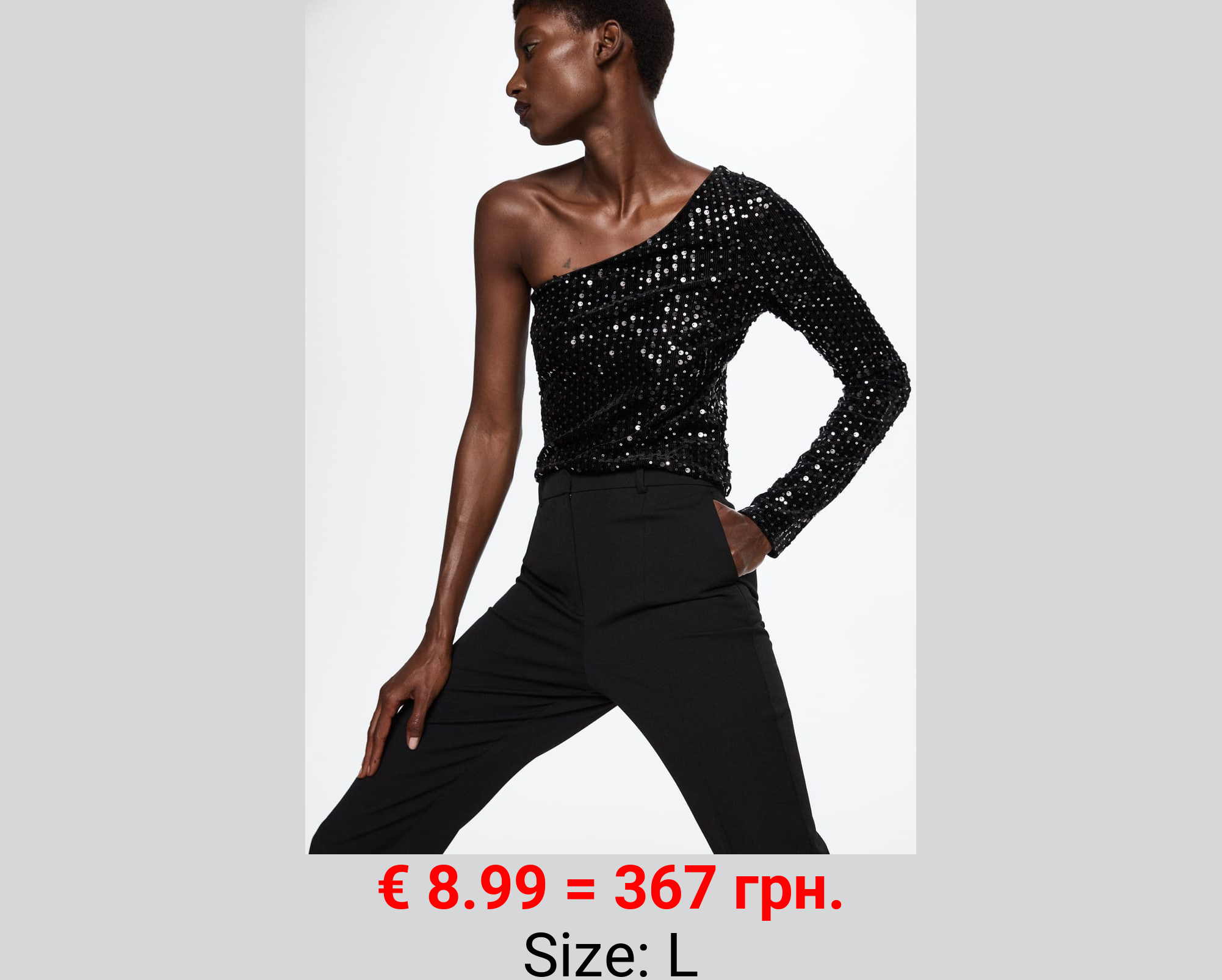 Camiseta asimetrica lentejuelas