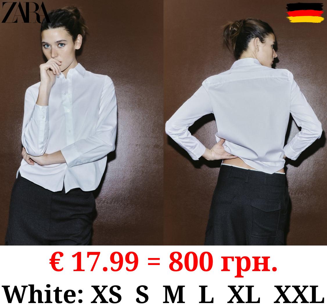 ZW COLLECTION POPLIN STRAIGHT-FIT SHIRT