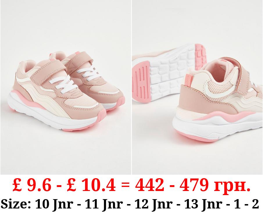 Pink Strap Fasten Chunky Trainers
