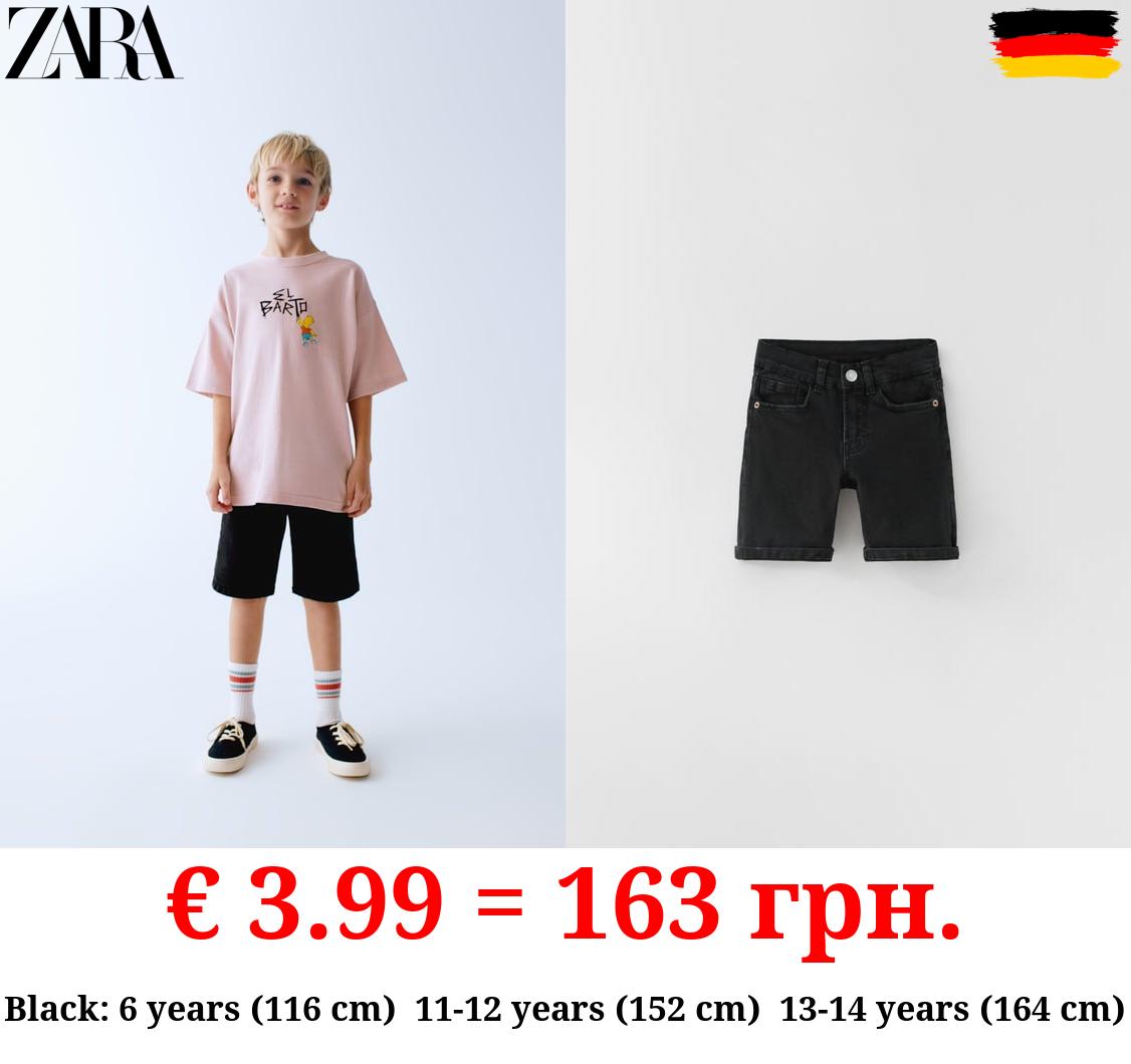 STRAIGHT-FIT DENIM BERMUDA SHORTS